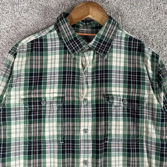 Croft Barrow Quick Dry Shirt Men L Plaid Vented Roll Tab Hiking Outdoors Fishing - Picture 2 of 8